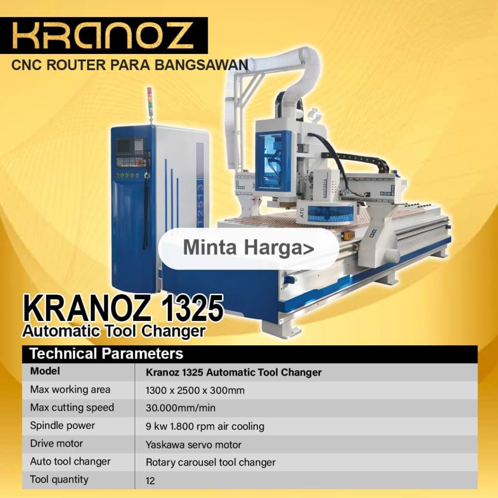 kranoz cnc router 1325 auto tool changer